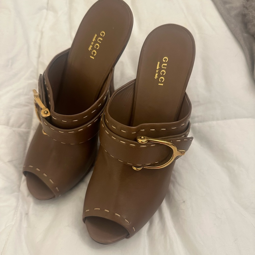 Authentic Gucci Leather Slides Heels